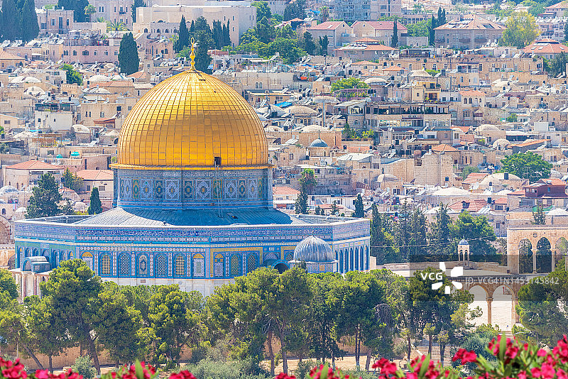 以色列耶路撒冷的圆顶清真寺。图片素材