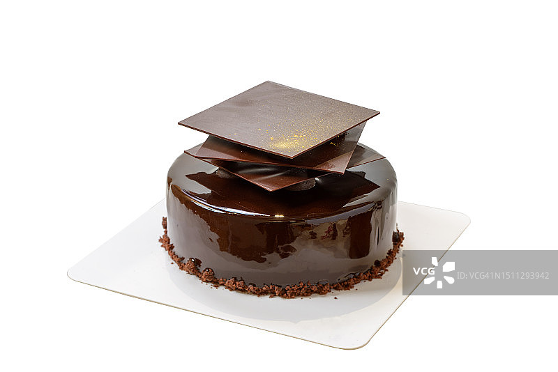 巧克力果仁慕斯蛋糕图片素材