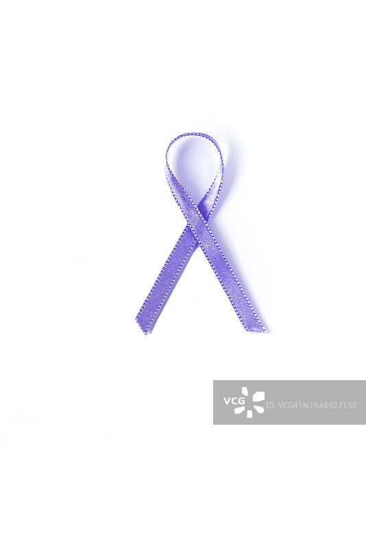 淡紫色丝带意识一般癌症在白色背景图片素材