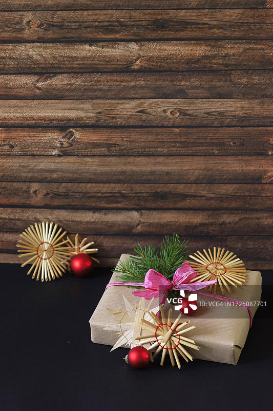圣诞节，圣诞装饰用稻草星，德国图片素材