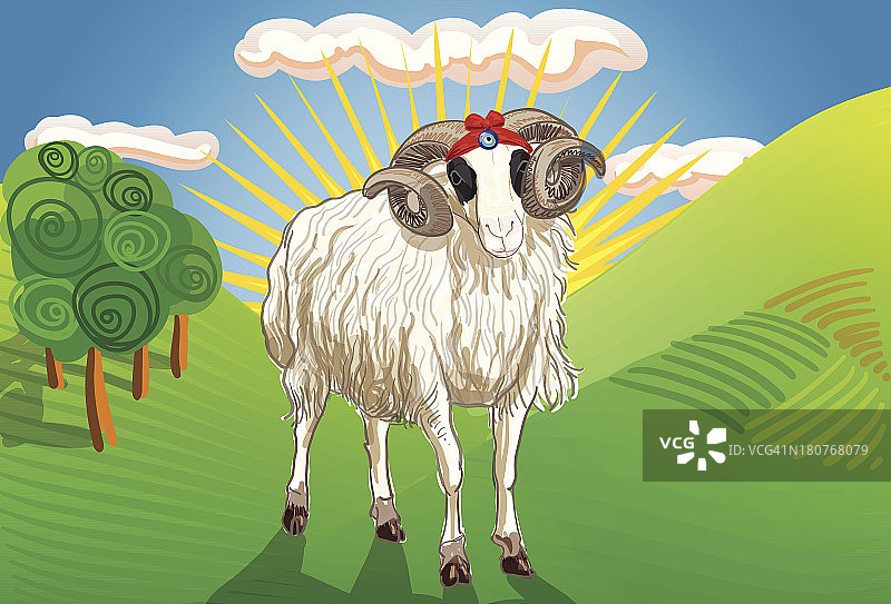 大自然的红围巾祭羊宴图片素材