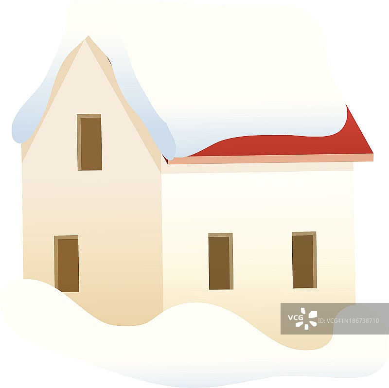 矢量图标房子在雪图片素材