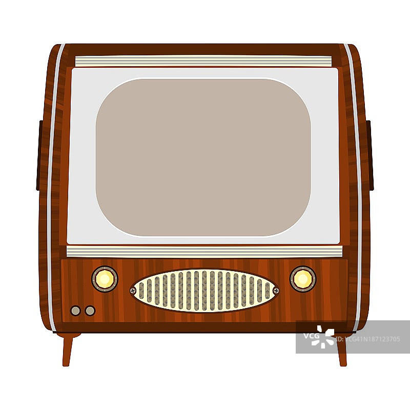 复古的木制电视。图片素材