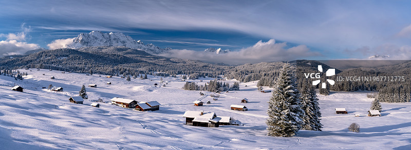 冬季全景，巴伐利亚，德国，欧洲图片素材