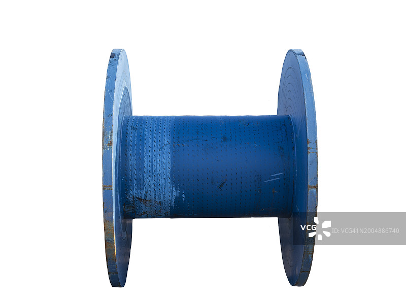 一个独立的蓝色钢滑轮图像图片素材