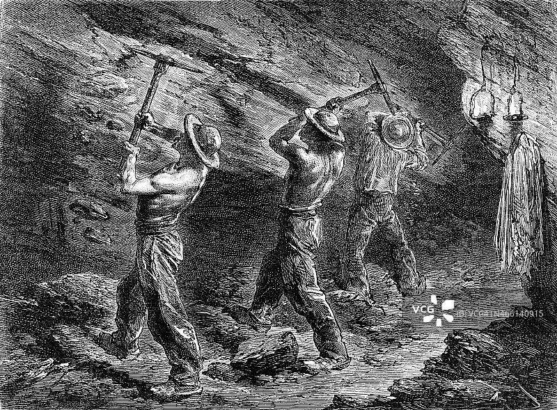 煤矿里的矿工图片素材