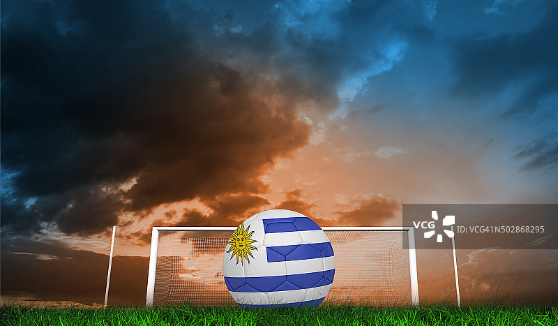 乌拉圭颜色的足球合成图像图片素材
