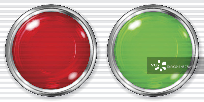 红色和绿色的大透明按钮图片素材
