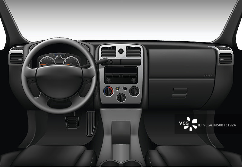 卡车内部-内部视图的汽车，仪表盘图片素材