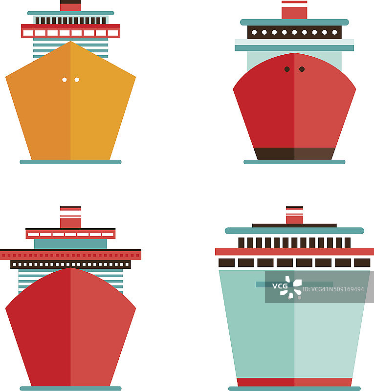 邮轮图标集海洋邮轮海洋旅游度假概念图片素材