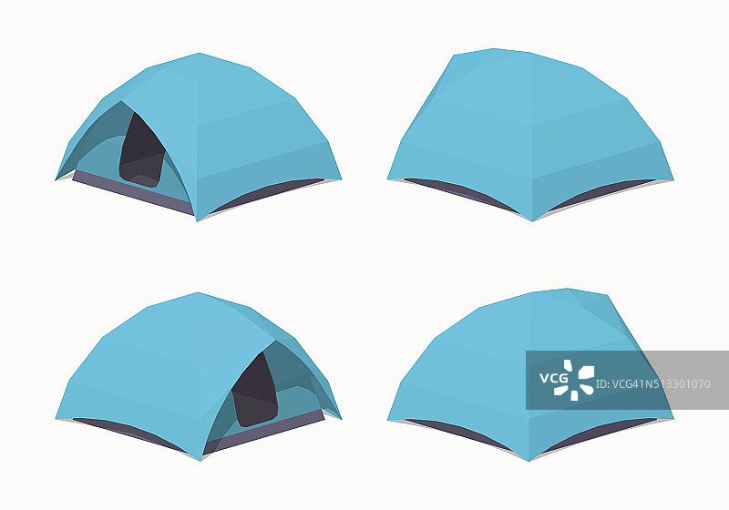 天蓝色的野营帐篷图片素材