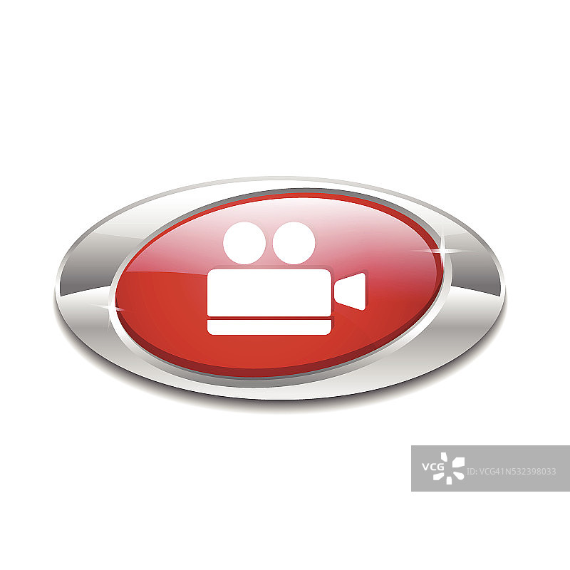 视频摄像机红色矢量图标按钮图片素材