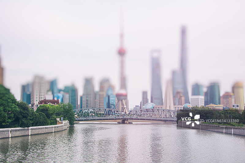 上海天际线全景图片素材