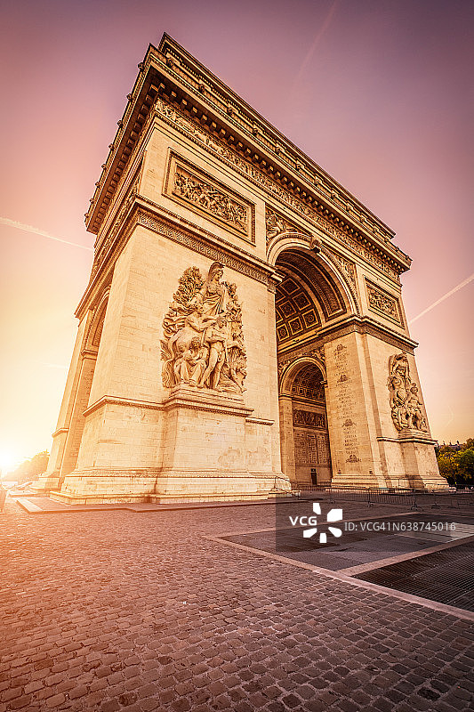 黎明时分的凯旋门 - 巴黎图片素材