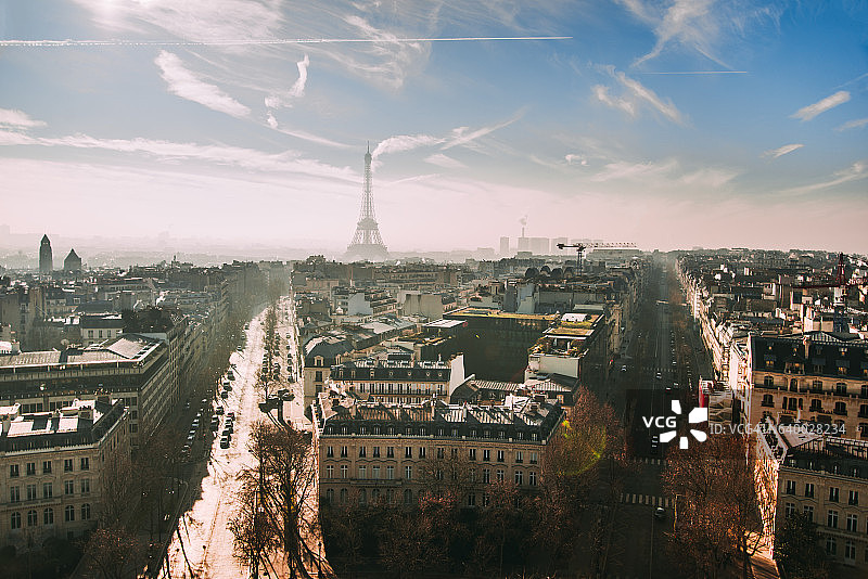 巴黎从上面图片素材
