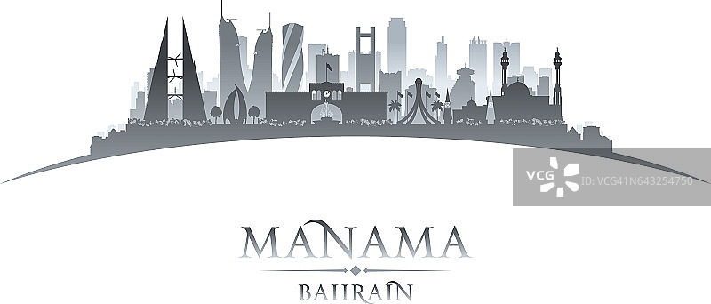 巴林首都麦纳麦的轮廓图片素材