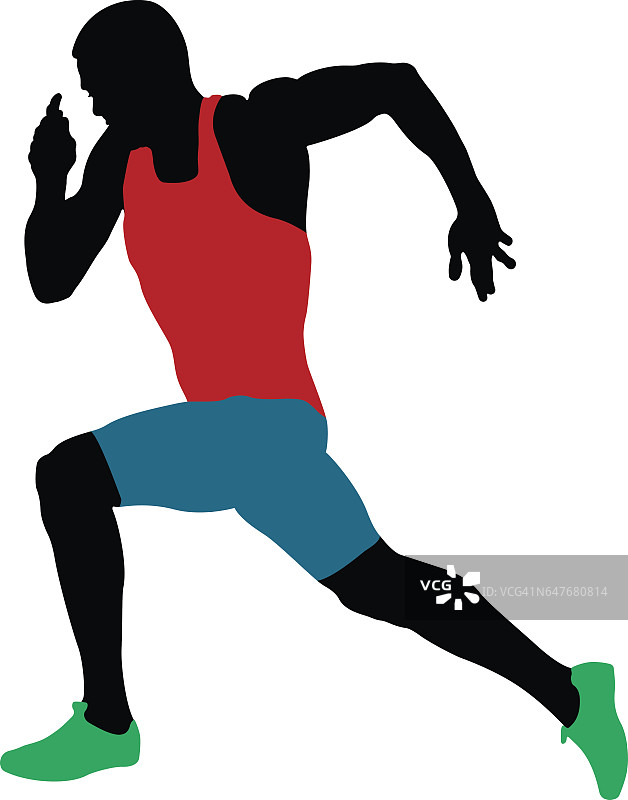 肌肉发达的短跑运动员图片素材