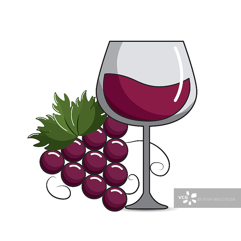 葡萄酒与葡萄图标图片素材