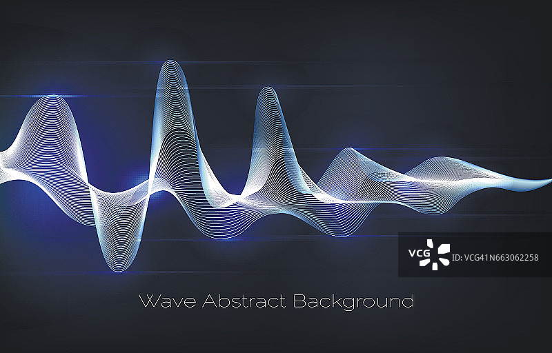 声波抽象背景。音频波形矢量图图片素材
