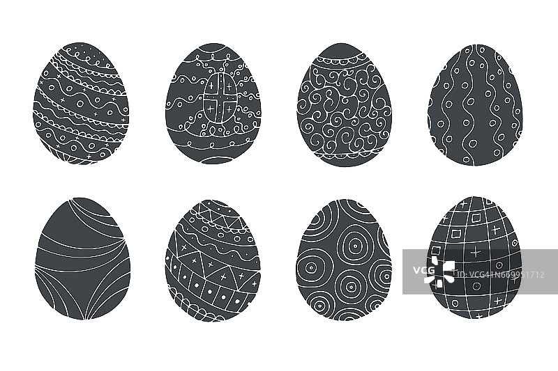 复活节彩蛋。手绘图片素材
