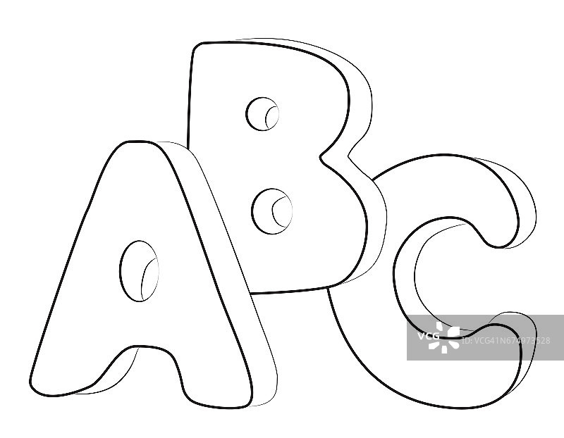卡通形象的ABC字母图片素材
