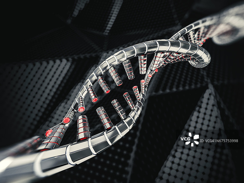 DNA链的抽象科学背景。三维渲染图片素材