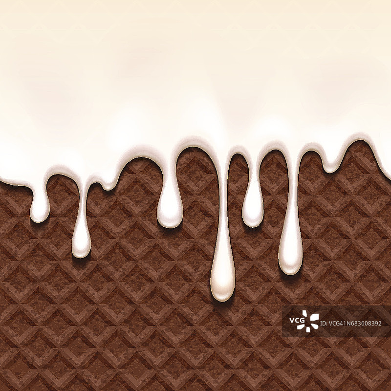巧克力威化和香草白奶油-矢量背景图片素材