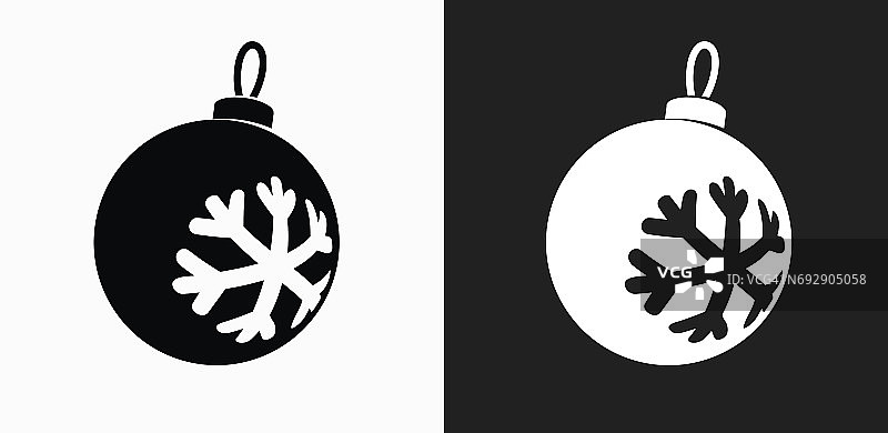 圣诞装饰图标上的黑色和白色矢量背景图片素材