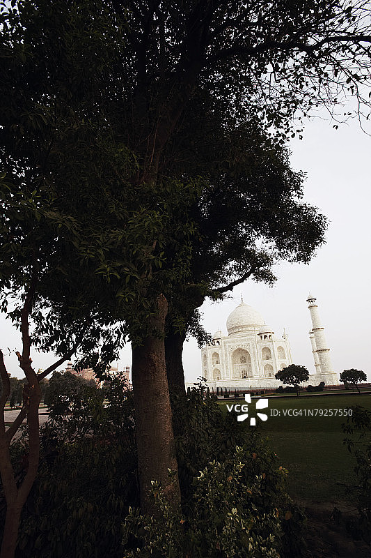 印度北方邦阿格拉，泰姬陵，陵墓前的花园图片素材