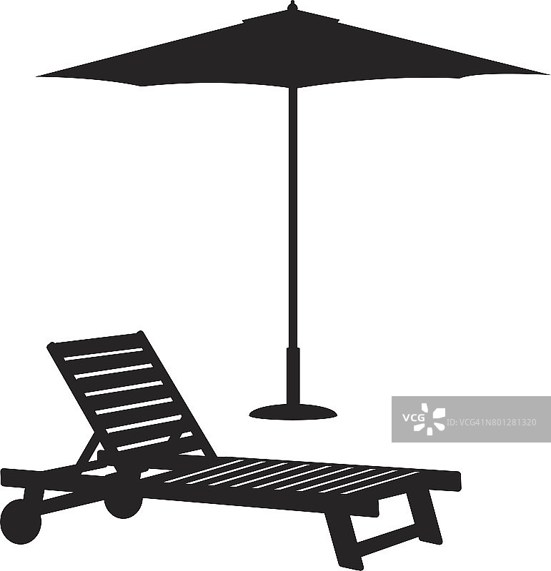 沙滩伞和躺椅图片素材