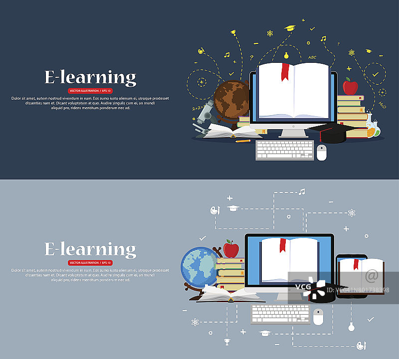 教育和在线学习的概念图片素材