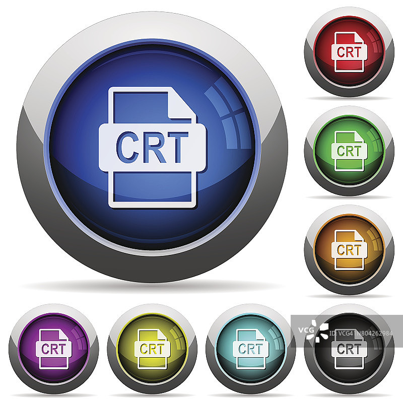 CRT文件格式圆形光滑按钮图片素材