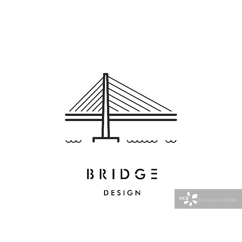 桥框轮廓图标矢量图片素材
