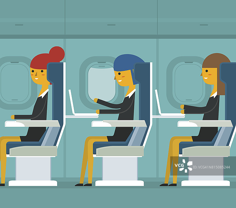 飞机乘客——女商人图片素材