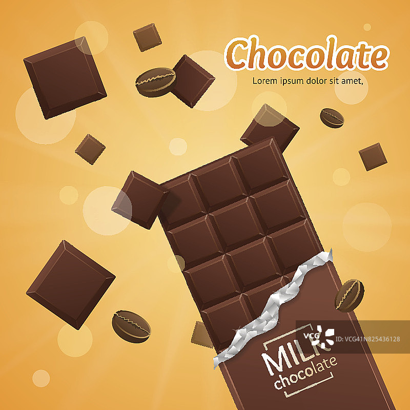 矢量巧克力包装条空白-牛奶块图片素材