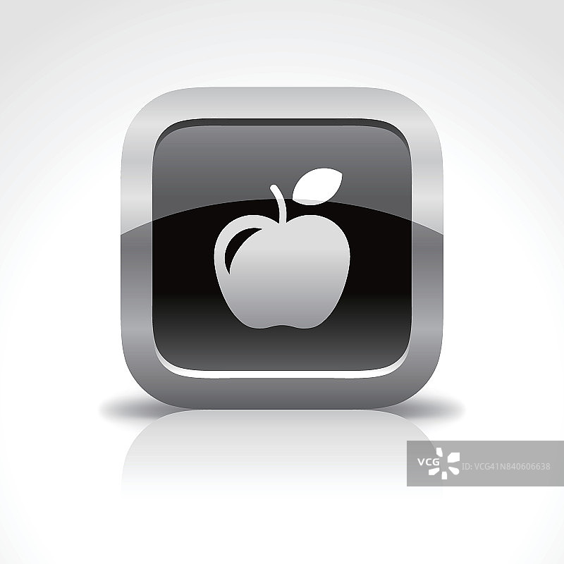 教育苹果光泽按钮图标图片素材