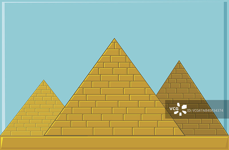 古埃及三座金字塔的石块图片素材