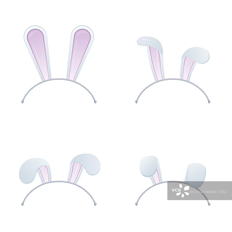 复活节兔子耳朵面具。图片素材