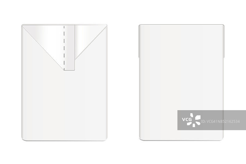 矢量3d模拟牛奶或果汁盒在白色的背景。现实的纸箱半升包装隔离。模板为您的设计。前视图。图片素材