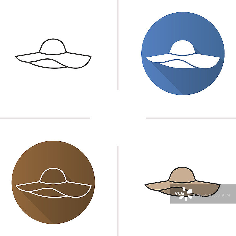 女人的沙滩帽图标图片素材