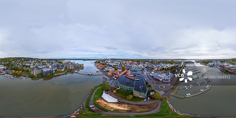 挪威Tønsberg城360度鸟瞰图图片素材