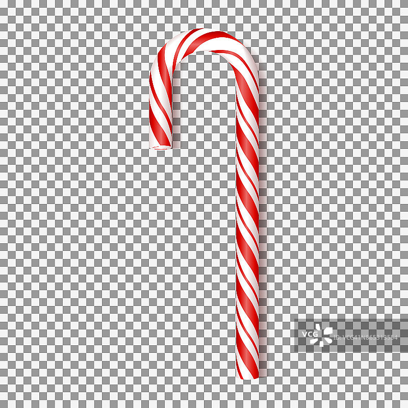 真实的圣诞糖果孤立在透明的背景图片素材