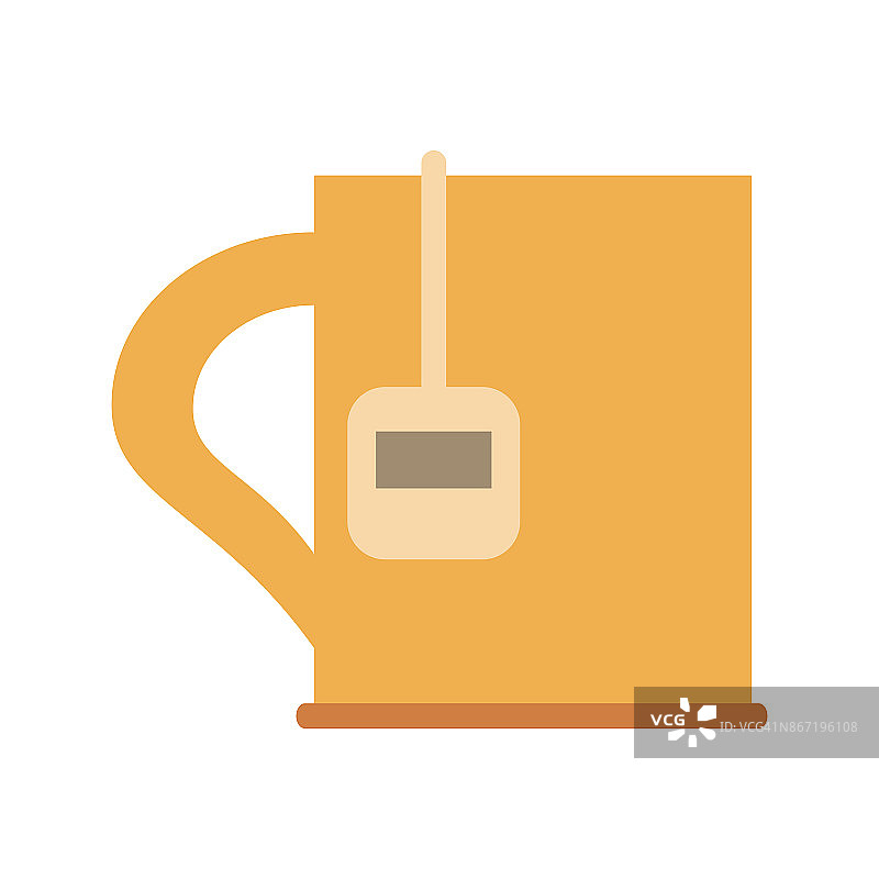 茶杯与茶包的图标形象图片素材