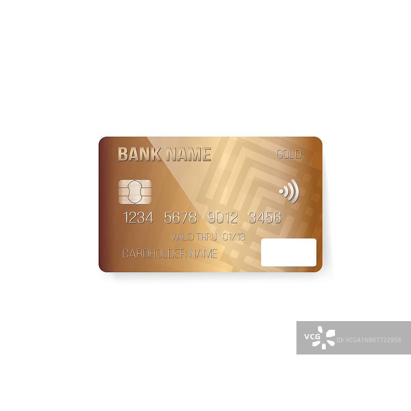 向量的信用卡。逼真的银行卡隔离在白色背景图片素材