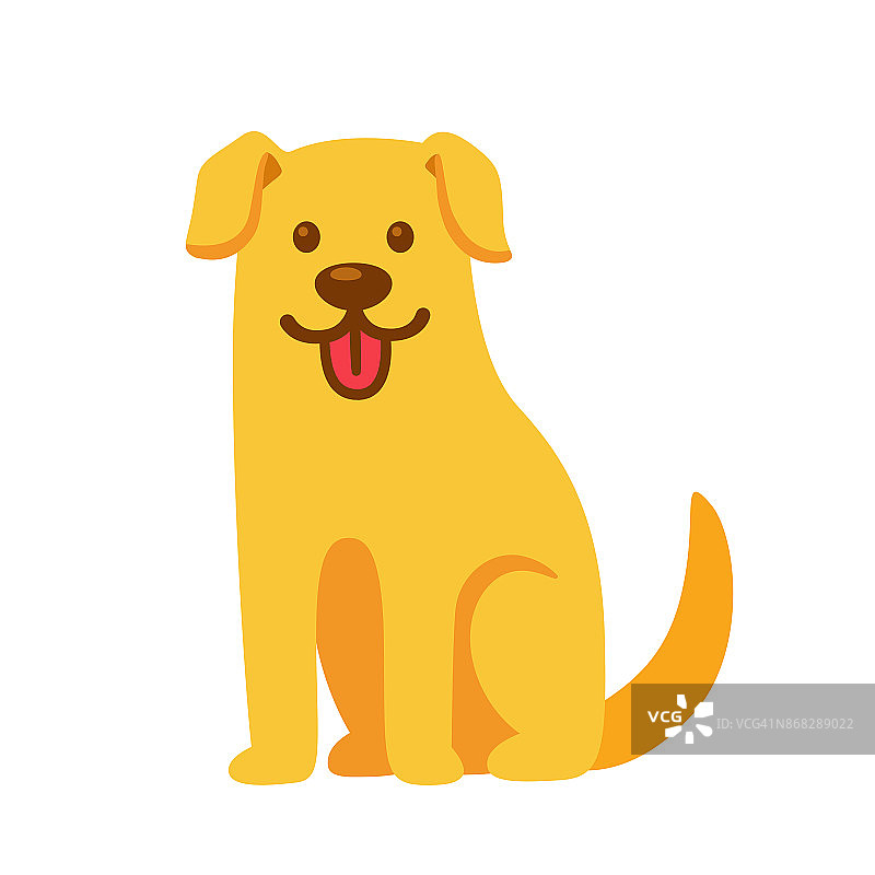 金毛猎犬卡通插图。图片素材