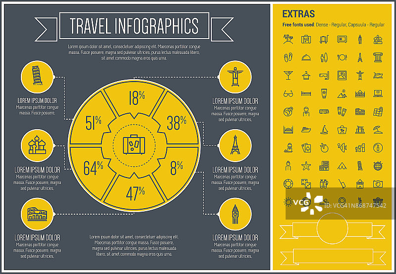 旅游线路设计信息图模板图片素材