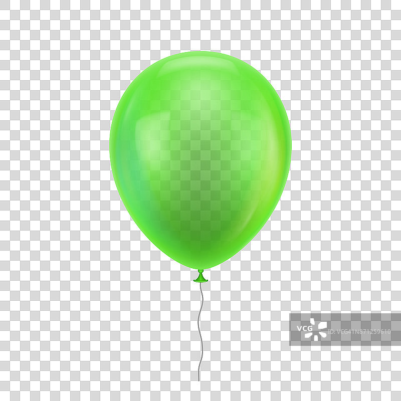 绿色的现实的气球。图片素材