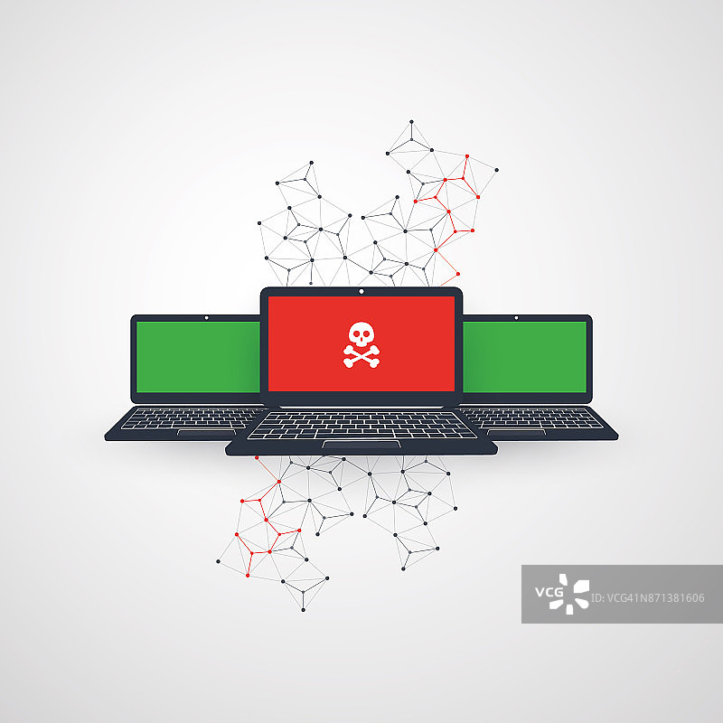 网络漏洞，保护系统- IT安全概念设计图片素材