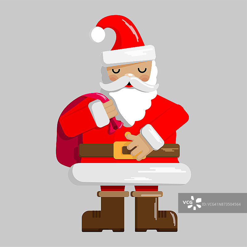 可爱的卡通圣诞老人角色为您的设计。矢量插图。图片素材