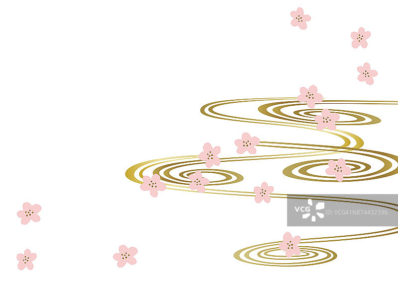 日本模式。春天在日本。春天的形象。日历剪贴画。背景。图片素材
